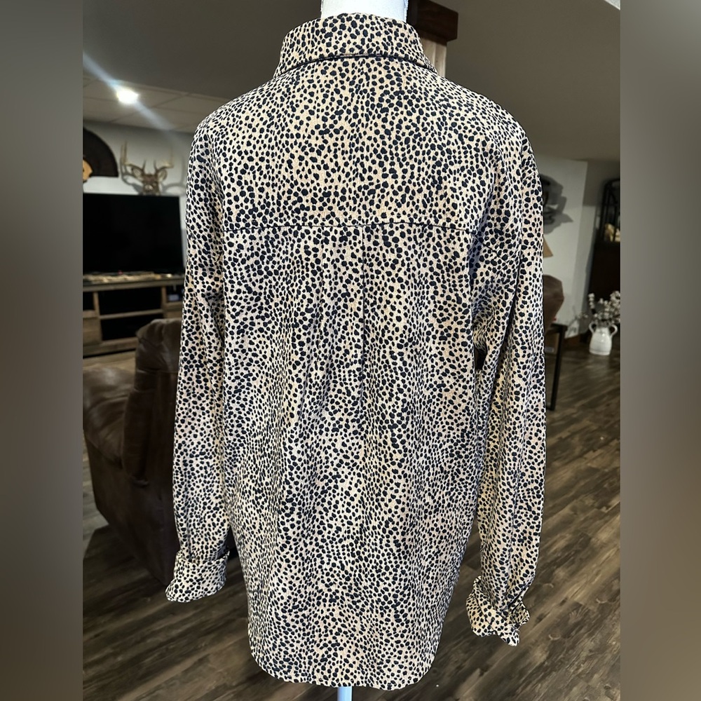 Leopard Print Button-Up Top - image 3